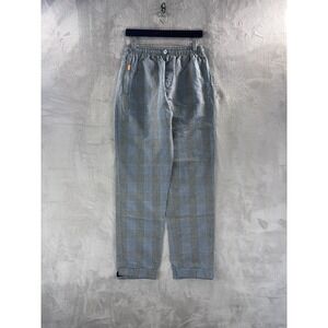 TRES BIEN Pants Mens Size 48 Blue Plaid Elastic Waist Drawstring‎ Relaxed Fit
